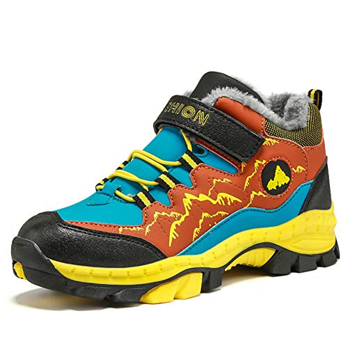 Botas de Senderismo Niños Invierno Zapatillas de Trekking Nieve Forrado de Piel Cálido Botas de Montaña Al Aire Libre Negro Verde Azul 30-40 OR39 Botas de Senderismo Niños Invierno Zapatillas de Trekking Nieve Forrado de Piel Cálido Botas de Montaña Al Aire Libre Negro Verde Azul 30-40 OR39