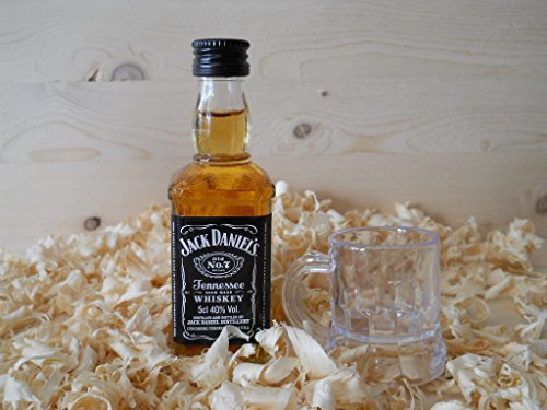 Botellin miniatura Whisky Jack Daniel´s con vastito chupito - Pack de 6 unidades