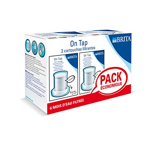 BRITA On Tap Recambio de Filtro, Carbón Activo, Blanco, Paquete de 2, 2 Unidades BRITA On Tap Recambio de Filtro, Carbón Activo, Blanco, Paquete de 2, 2 Unidades
