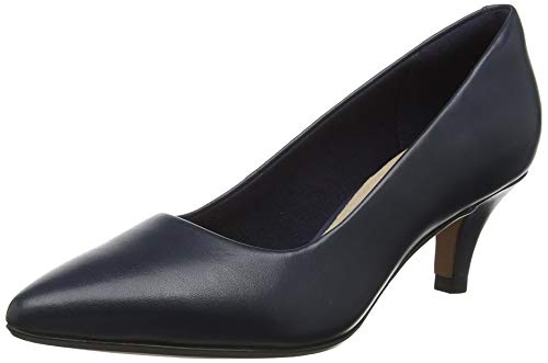Clarks Linvale Jerica, Zapatos de Tacón para Mujer, Azul (Navy Leather), 38 EU
