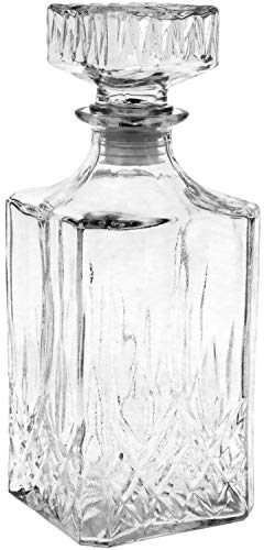 com-four® Jarra de vidrio clásica para whisky, coñac, licor, decantador de whisky aproximadamente 900 ml (001 piezas de whisky)