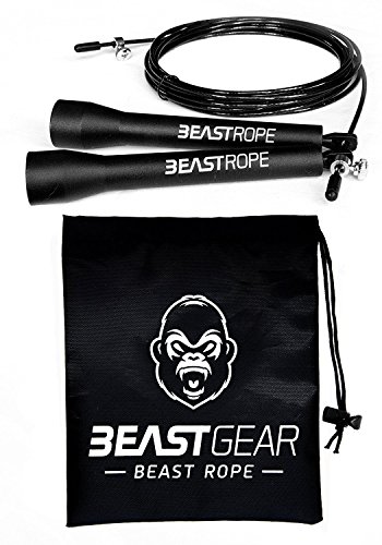 Cuerda para saltar de alta velocidad de Beast Gear. Comba de CrossFit, Boxeo, MMA. Longitud Ajustable y Rodamientos Ligeros, Ideal para Saltos Dobles. Garantía de por vida Cuerda para saltar de alta velocidad de Beast Gear. Comba de CrossFit, Boxeo, MMA. Longitud Ajustable y Rodamientos Ligeros, Ideal para Saltos Dobles. Garantía de por vida