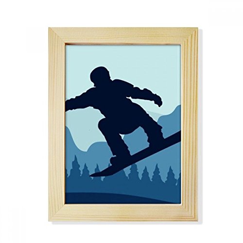 DIYthinker Deporte de Invierno Juego del patrón de esquí y Botas de Escritorio de Madera Marco de la Foto Pintura Arte 6X8 Pulgadas DIYthinker Deporte de Invierno Juego del patrón de esquí y Botas de Escritorio de Madera Marco de la Foto Pintura Arte 6X8 Pulgadas