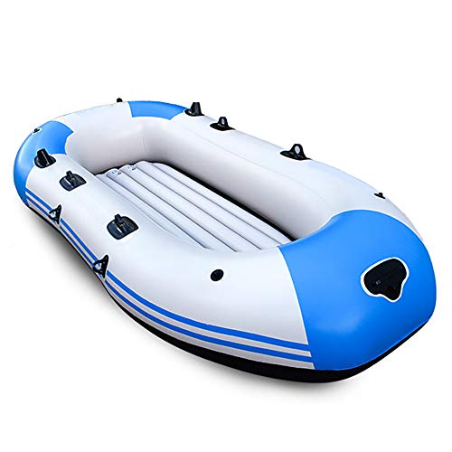 DMBHW Al Aire Libre 4 Personas Bote Salvavidas Barca Hinchable Barco de Asalto Profesión Rafting Pescar Espesar 1.2mm Material de PVC con Remos Cuerda de tracción Amortiguar y Bomba de Aire