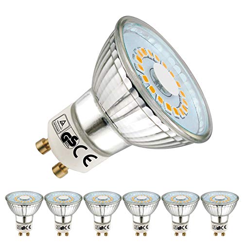 EACLL Bombillas LED GU10 2700K Blanco Cálido 5W 535 Lúmenes Equivalente 50W Halógena. Sin Estroboscópica, 120 ° Luz Blanca Cálida Spotlight LED, 6 Pack EACLL Bombillas LED GU10 2700K Blanco Cálido 5W 535 Lúmenes Equivalente 50W Halógena. Sin Estroboscópica, 120 ° Luz Blanca Cálida Spotlight LED, 6 Pack