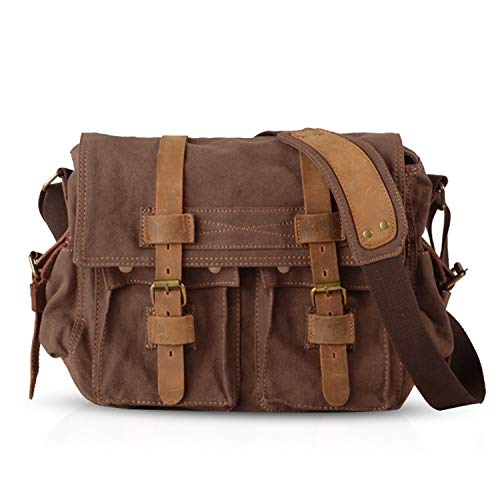 FANDARE Nuevo Bolsa Mensajero Messenger Bag Crossbody Bolso Bandolera Shoulder Bag 14 Pulgadas Portátil Estudiante Viaje Trabajo Escuela Las Mujeres Hombre Bolso Lona Marrón FANDARE Nuevo Bolsa Mensajero Messenger Bag Crossbody Bolso Bandolera Shoulder Bag 14 Pulgadas Portátil Estudiante Viaje Trabajo Escuela Las Mujeres Hombre Bolso Lona Marrón