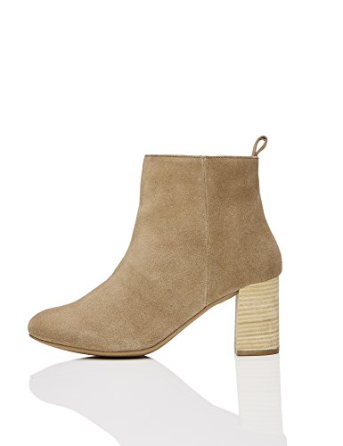 find. Botín de Ante con Tacón Mujer, Beige (Taupe Taupe), 39 EU