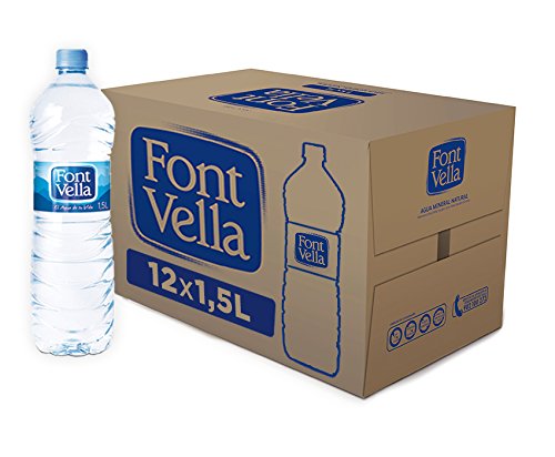Font Vella - Agua Mineral Natural fácil de apilar- Caja 12 x 1,5 L