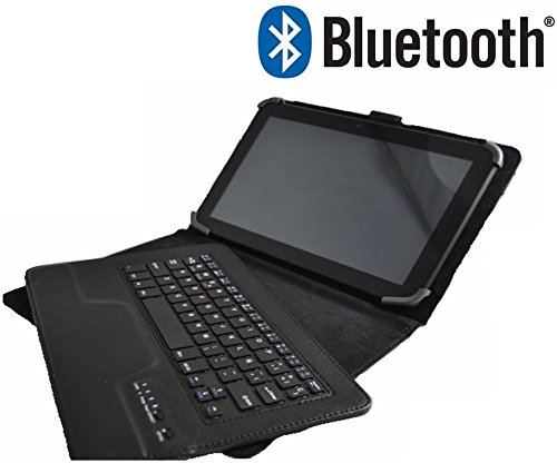 Funda con Teclado Bluetooth Extraíble para Tablet Bq Edison 1,2,3 10.1" Quad Core / Bq Aquaris E10 10.1" / Bq Tesla 10.1" / Bq Tesla 2 10.1" / Bq Livingstone 1,2,3,3n 10.1" Bq Aquaris M10 Sony Xperia Z 2 Lenovo A10-70 etc..
