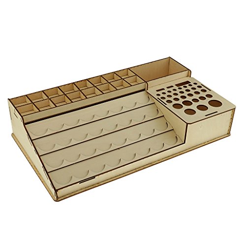Gazechimp Organizador Soporte de Botellas de Pinturas Herramientas de Epoxy de Madera de Almacenamiento - 395x226x67mm Gazechimp Organizador Soporte de Botellas de Pinturas Herramientas de Epoxy de Madera de Almacenamiento - 395x226x67mm