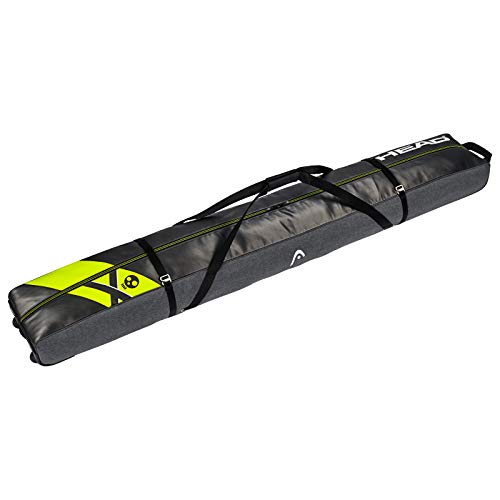 Head Rebels Double Ski Bag Bolsa de esquí Doble, Unisex Adulto, Negro/Gris/Amarillo Neón, 85 LTR Head Rebels Double Ski Bag Bolsa de esquí Doble, Unisex Adulto, Negro/Gris/Amarillo Neón, 85 LTR