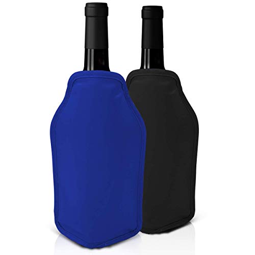 Juego de 2 Fundas Enfriadoras de Vino - Rojo y azul - Perfecto para enfriar botellas de vino y champán - Ideal para cenas, eventos.
