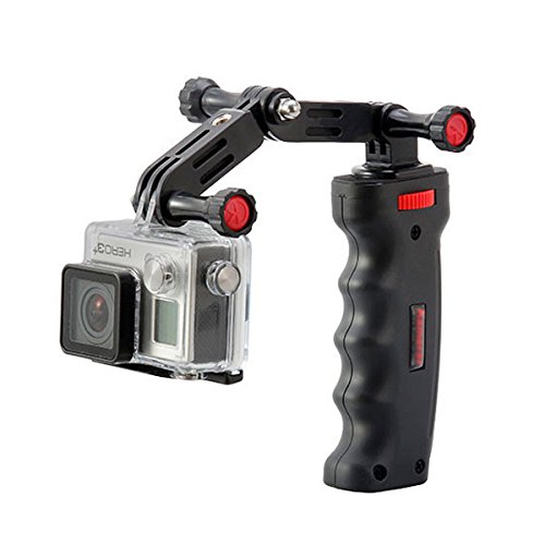 Kamerar - Empuñadura para GoPro (Incluye Brazo articulado, Adaptador para Zapata de Flash y trípode y Soporte para Smartphone), Color Negro