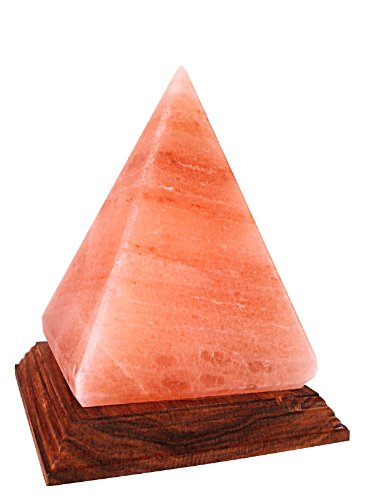Lámpara de cristal de sal del Himalaya con forma de pirámide (Cristal de sal de excelente calidad)