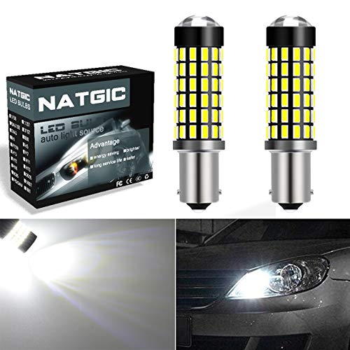 NGCAT BA9S BA9 1895 64111 Bombillas LED para luces de marcha atrás con respaldo de cola de freno, Xenon White 6500K, (paquete de 2)