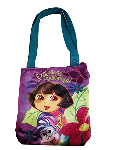 Nickelodeon Bolso niña dos asas Dora La Exploradora morado Oficial 18x17 cm