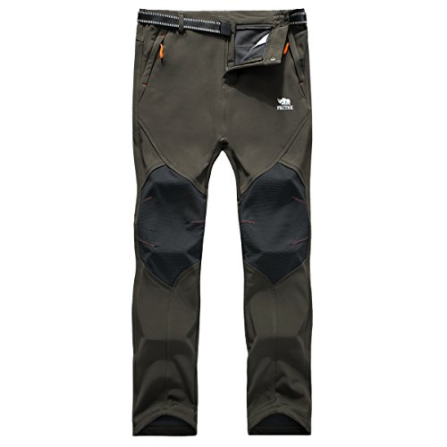 PECTNK Los Pantalones al Aire Libre de los Hombres Que Son de Fleece Impermeable de c¨¢scara Blanda 815A Ejercito Verde L