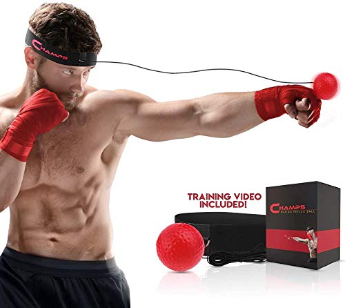 Pelota para Entrenamiento de Reflejos Champs – Equipo Boxeo MMA Velocidad de Lucha, Velocidad de Reacción, Coordinación de Ojos y Manos Entrenamiento Alternativo de Reflejos (Pro)