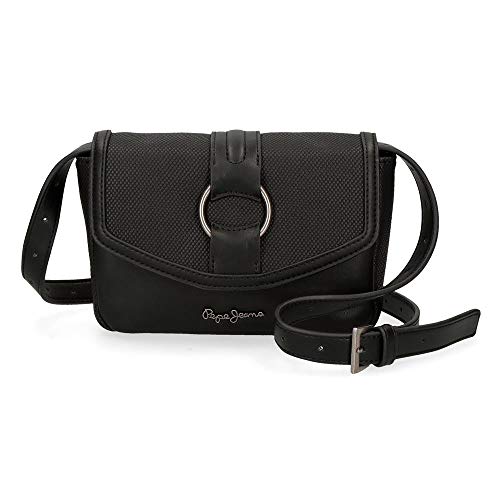 Pepe Jeans Daphne, Riñonera con Bandolera, 18 cm, 1.08 Litros, Negro