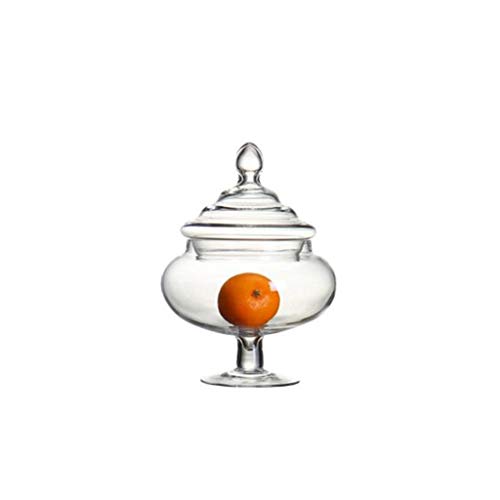 PETAAA Botellas de Almacenamiento Caramelo, Modelo de decoración de Interior Shell Piñones Recipiente Transparente Glass Candy Sirviendo Botes Farmacia Boticario tarros (Color : 24 * 24 * 39CM)