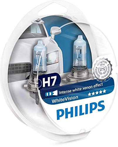 Philips 12972WHVSM WhiteVision Xenon Effect H7 Faros de lámpara, paquete doble Philips 12972WHVSM WhiteVision Xenon Effect H7 Faros de lámpara, paquete doble