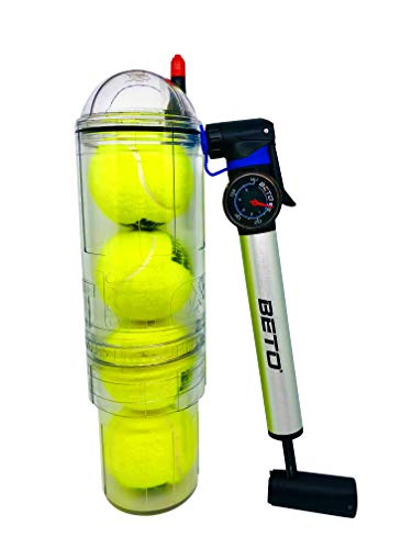 Presurizador TuboX4 Crystal con bomba con manómetro Beto para todos los botes de 3 ó 4 pelotas de Tenis y Padel. Presurizador TuboX4 Crystal con bomba con manómetro Beto para todos los botes de 3 ó 4 pelotas de Tenis y Padel.