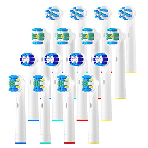 REDTRON Recambios Cepillo Compatible con Braun Oral-B, 16Pzs Cabezales de Repuesto Compatible con Eléctrico Oral B Precision, Floss, Cross, Whitening