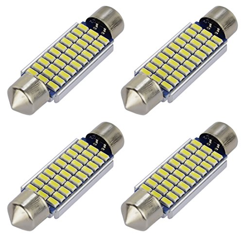 Safego 4x C5W LED Blanca 39mm 1.54" 30-SMD-3014 3423 6411 Bombilla Festoon Interior del Coche 6000k