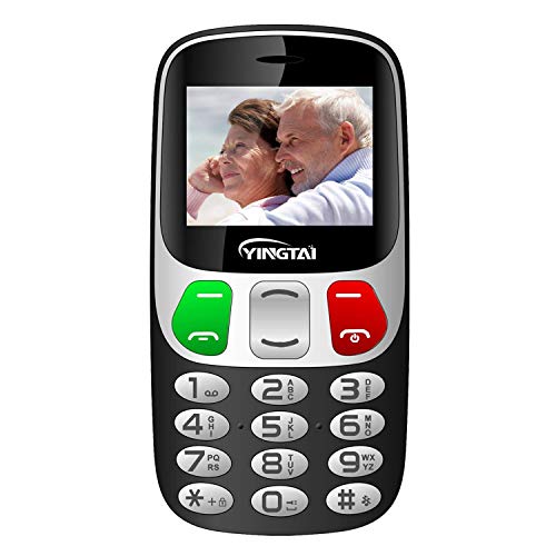 Teléfono Móvil para Personas Mayores con Teclas Extra Grandes Celular con SOS Botones by YINGTAI T47 2G (Negro)