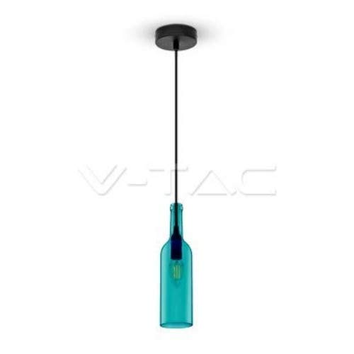 V-TAC SKU.3768 Lámpara Colgante forma Botella, 60W, Azul, Ø72 mm, 280 x 1150 mm