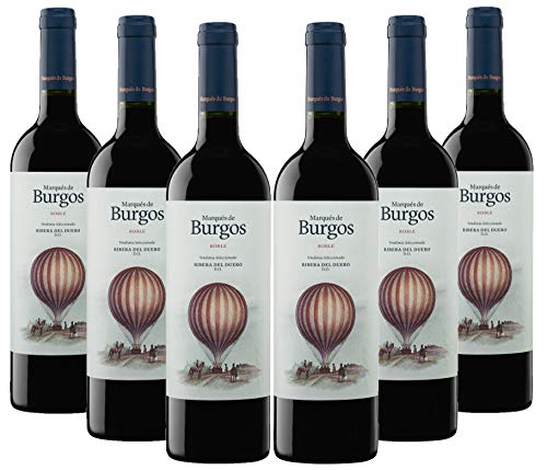 Vino Tinto Marqués de Burgos Roble (D.O.Ribera del Duero) - 6 botellas de 750 ml - Total: 4500 ml