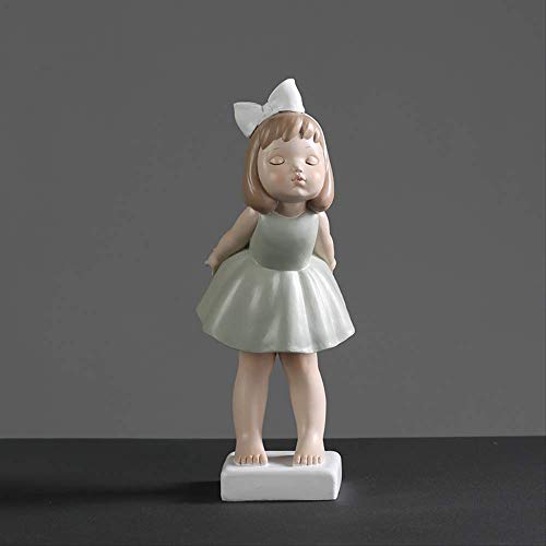 WGLG - Estatuas Modernas para la casa, artesanías, Creativas de la decoración de la casa de la Chica, de Resina con el Bronce de la niña del Personaje de los Dibujos Animados