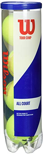 Wilson Tour Comp Pelotas de tenis, 2 tubos con 4 pelotas cada uno, para superficies duras, amarillo Wilson Tour Comp Pelotas de tenis, 2 tubos con 4 pelotas cada uno, para superficies duras, amarillo