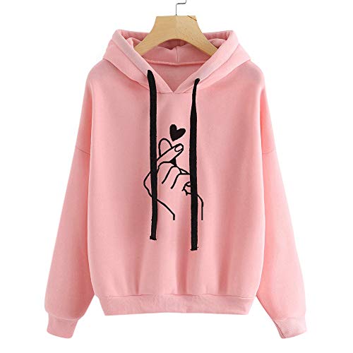 Yesmile Mujer CamisetasLas Mujeres Camisa Sudadera con Capucha de Manga Larga con Capucha y Manga Larga con Capucha y Estampado de emoticonos de Mujer (Rosa-B, S) Yesmile Mujer CamisetasLas Mujeres Camisa Sudadera con Capucha de Manga Larga con Capucha y Manga Larga con Capucha y Estampado de emoticonos de Mujer (Rosa-B, S)
