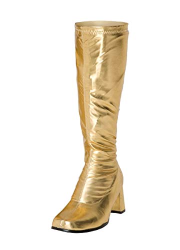 Zapatos con hebilla BS12733 para mujer, estilo retro de los años 60 y 70 para fiestas de disfraces, color Dorado, talla 36 EU