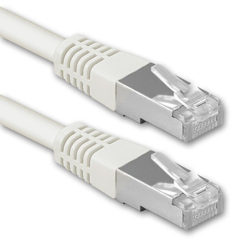 1aTTack.de® 3m - Blanco - 1 Pieza - CAT6 Cat 6 Ethernet LAN Cable de Red 1000 Mbit/s CAT6 Doble blindado PIMF 250MHz Libre de halógenos Compatible con CAT5e CAT6a CAT7 CAT8