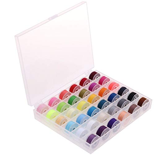 36 piezas de hilo de bobina de la máquina de coser con estuche para Brother/Babylock/Janome/Elna/Singer, colores surtidos 36 piezas de hilo de bobina de la máquina de coser con estuche para Brother/Babylock/Janome/Elna/Singer, colores surtidos