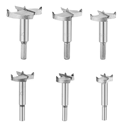 6 Pieza de Brocas Forstner para Madera, Diámetros 30/35/40/45/50/60mm, Madera Hole Saw Taladro para herramientas de madera, Acero al Tungsteno Titanium Recubierto 6 Pieza de Brocas Forstner para Madera, Diámetros 30/35/40/45/50/60mm, Madera Hole Saw Taladro para herramientas de madera, Acero al Tungsteno Titanium Recubierto