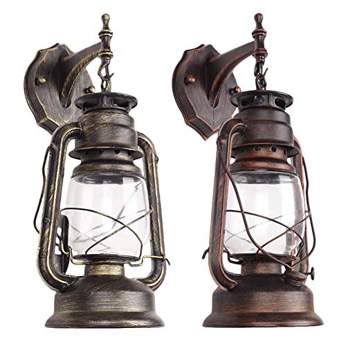 ABMBERTK LED lámpara de Pared de Viento Industrial Retro, iluminación Industrial candelabro de Pared de Pared de Jaula metálica de Alambre Antiguo, lámpara de Queroseno Retro