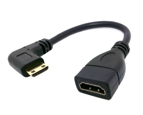 AFUNTA 90 ángulo HDMI a Mini HDMI Cable alta velocidad V1.4 3D para Videocámaras Tablet