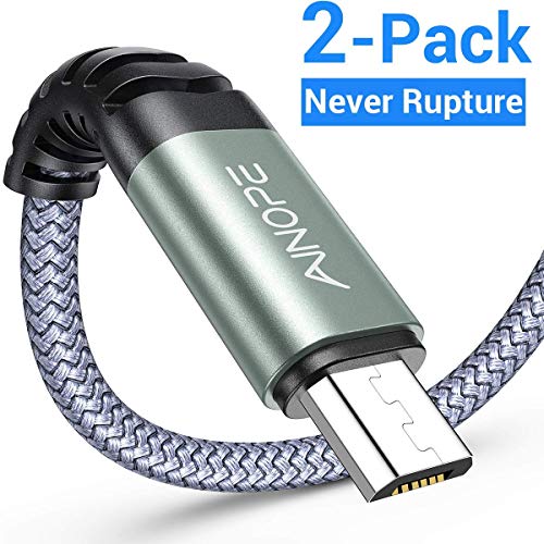 AINOPE Cable Micro USB, [2Pack 2M] Trenzado de Nylon Cable Carga Rápida y Sincronizació Compatible con Android, Samsung Galaxy S6 S7 J5 J7, Kindle, Sony, Nexus