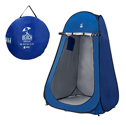 Aktive Beach Tienda Camping sin Suelo, Unisex-Adult, Cambiador azul con ducha, 120 x 120 x 190 cm Aktive Beach Tienda Camping sin Suelo, Unisex-Adult, Cambiador azul con ducha, 120 x 120 x 190 cm