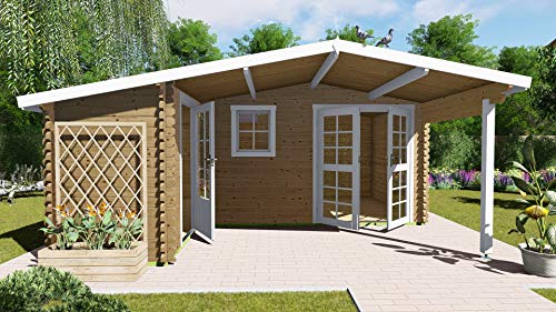AL Timber Ltd - Cabaña de madera para jardín u oficina en forma de L (5,1 m x 4,8 m)
