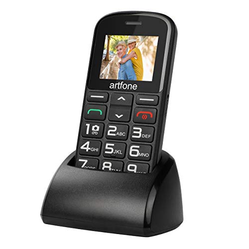 artfone Teléfonos Móviles para Mayores con Teclas Grandes Móviles para Ancianos con Botón SOS Batería de 1400mAh, Cámara y Base de Carga artfone Teléfonos Móviles para Mayores con Teclas Grandes Móviles para Ancianos con Botón SOS Batería de 1400mAh, Cámara y Base de Carga