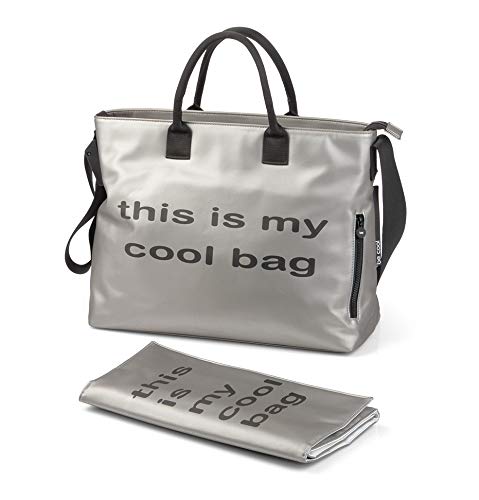 Be Cool 886 271 Mamma Bag - Bolso Cambiador con Anclaje Universal, Color Silver, con Estuche Isotérmico para Biberones, Varios Bolsillos