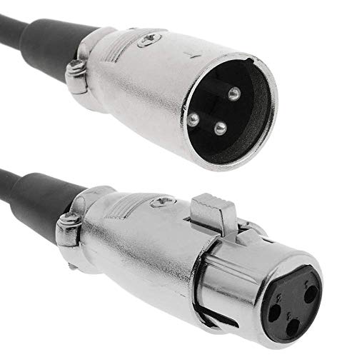 BeMatik - Cable DMX DMX512 XLR 3pin Macho a XLR 3pin Hembra 3 Metros