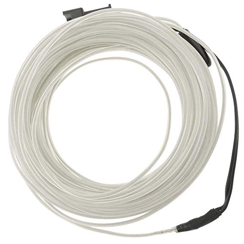 BeMatik - Cable electroluminiscente blanco-azul de 1.3mm en bobina 5m de cable con pilas