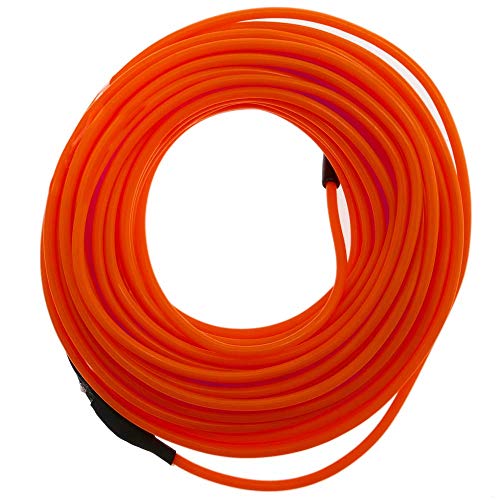 BeMatik - Cable electroluminiscente rojo de 2.3mm en bobina 5m con pilas