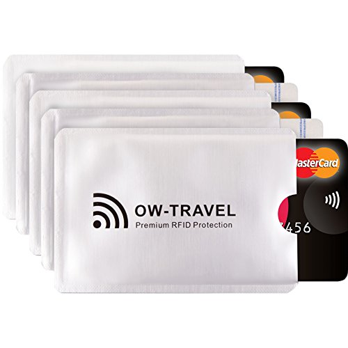 Bloqueo RFID - ANTI FRAUDE - Protectores Funda para Tarjetas de Credito Débito Sanitaria Identificaciones - Protector Pasaporte - Protección 100% de RFID NFC (Fundas para Tarjeta de Credito)