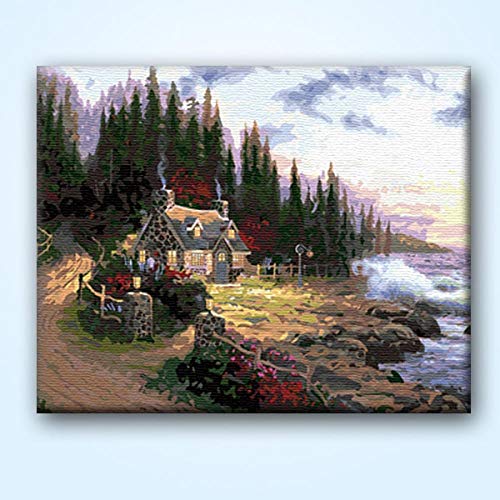 BLZQA Sin Marco - Pintar por Numeros (40 x 50 cm) Bungalow con Vista al mar para Adultos Niños Pintura por Números con Pinceles y Pinturas Decoraciones para el Hogar BLZQA Sin Marco - Pintar por Numeros (40 x 50 cm) Bungalow con Vista al mar para Adultos Niños Pintura por Números con Pinceles y Pinturas Decoraciones para el Hogar